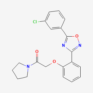 molecular formula C20H18ClN3O3 B11308151 2-{2-[5-(3-Chlorophenyl)-1,2,4-oxadiazol-3-yl]phenoxy}-1-(pyrrolidin-1-yl)ethanone 