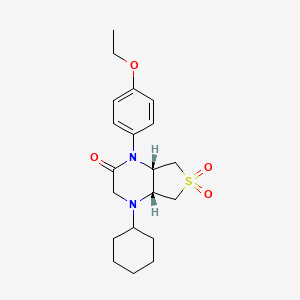 molecular formula C20H28N2O4S B11308153 Rel-(4AR,7AS)-4-cyclohexyl-1-(4-ethoxyphenyl)hexahydrothieno[3,4-B]pyrazin-2(1H)-one 6,6-dioxide CAS No. 1217726-68-5