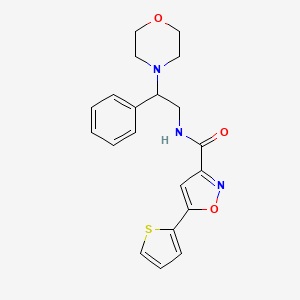 molecular formula C20H21N3O3S B11308160 N-[2-(morpholin-4-yl)-2-phenylethyl]-5-(thiophen-2-yl)-1,2-oxazole-3-carboxamide 