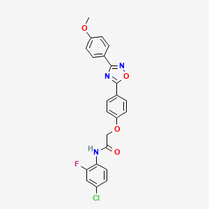 molecular formula C23H17ClFN3O4 B11308177 N-(4-chloro-2-fluorophenyl)-2-{4-[3-(4-methoxyphenyl)-1,2,4-oxadiazol-5-yl]phenoxy}acetamide 