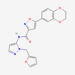 5-(2,3-dihydro-1,4-benzodioxin-6-yl)-N-[1-(furan-2-ylmethyl)-1H-pyrazol-5-yl]-1,2-oxazole-3-carboxamide