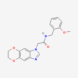 molecular formula C19H19N3O4 B11308203 2-(6,7-dihydro-1H-[1,4]dioxino[2,3-f]benzimidazol-1-yl)-N-(2-methoxybenzyl)acetamide 