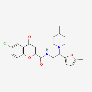 6-chloro-N-[2-(5-methylfuran-2-yl)-2-(4-methylpiperidin-1-yl)ethyl]-4-oxo-4H-chromene-2-carboxamide