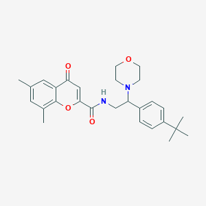 molecular formula C28H34N2O4 B11308244 N-[2-(4-tert-butylphenyl)-2-(morpholin-4-yl)ethyl]-6,8-dimethyl-4-oxo-4H-chromene-2-carboxamide 