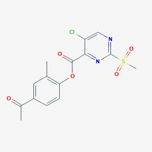 4-Acetyl-2-methylphenyl 5-chloro-2-(methylsulfonyl)pyrimidine-4-carboxylate