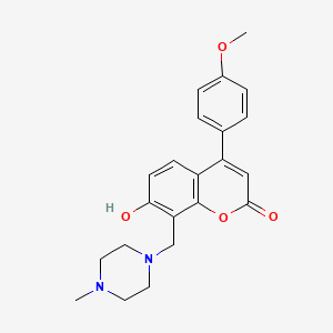 molecular formula C22H24N2O4 B11308252 7-hydroxy-4-(4-methoxyphenyl)-8-[(4-methylpiperazin-1-yl)methyl]-2H-chromen-2-one 