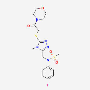 N-(4-fluorophenyl)-N-[(4-methyl-5-{[2-(morpholin-4-yl)-2-oxoethyl]sulfanyl}-4H-1,2,4-triazol-3-yl)methyl]methanesulfonamide