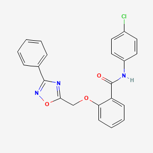 N-(4-chlorophenyl)-2-[(3-phenyl-1,2,4-oxadiazol-5-yl)methoxy]benzamide