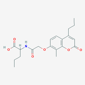 molecular formula C20H25NO6 B11308291 N-{[(8-methyl-2-oxo-4-propyl-2H-chromen-7-yl)oxy]acetyl}norvaline 