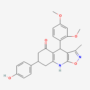 molecular formula C25H24N2O5 B11308296 4-(2,4-dimethoxyphenyl)-7-(4-hydroxyphenyl)-3-methyl-4,7,8,9-tetrahydro[1,2]oxazolo[5,4-b]quinolin-5(6H)-one 