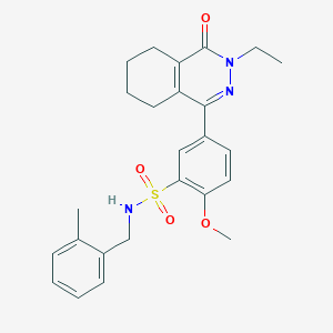 molecular formula C25H29N3O4S B11308329 5-(3-ethyl-4-oxo-3,4,5,6,7,8-hexahydrophthalazin-1-yl)-2-methoxy-N-(2-methylbenzyl)benzenesulfonamide 