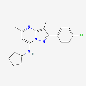 2-(4-chlorophenyl)-N-cyclopentyl-3,5-dimethylpyrazolo[1,5-a]pyrimidin-7-amine