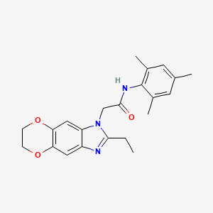 2-(2-ethyl-6,7-dihydro-1H-[1,4]dioxino[2,3-f]benzimidazol-1-yl)-N-mesitylacetamide