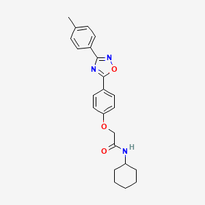 molecular formula C23H25N3O3 B11308365 N-cyclohexyl-2-{4-[3-(4-methylphenyl)-1,2,4-oxadiazol-5-yl]phenoxy}acetamide 