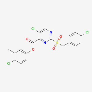 4-Chloro-3-methylphenyl 5-chloro-2-[(4-chlorobenzyl)sulfonyl]pyrimidine-4-carboxylate