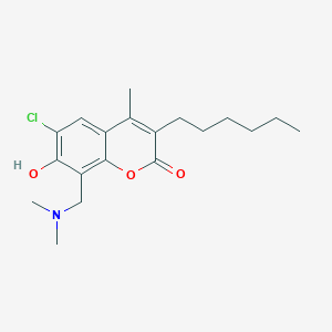 6-chloro-8-[(dimethylamino)methyl]-3-hexyl-7-hydroxy-4-methyl-2H-chromen-2-one