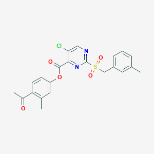 4-Acetyl-3-methylphenyl 5-chloro-2-[(3-methylbenzyl)sulfonyl]pyrimidine-4-carboxylate