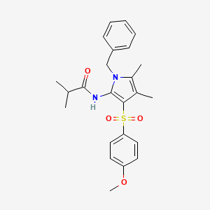 molecular formula C24H28N2O4S B11308386 N-{1-benzyl-3-[(4-methoxyphenyl)sulfonyl]-4,5-dimethyl-1H-pyrrol-2-yl}-2-methylpropanamide 