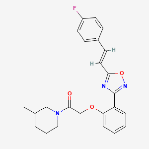 2-(2-{5-[(E)-2-(4-fluorophenyl)ethenyl]-1,2,4-oxadiazol-3-yl}phenoxy)-1-(3-methylpiperidin-1-yl)ethanone