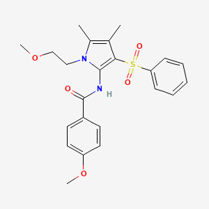 4-methoxy-N-[1-(2-methoxyethyl)-4,5-dimethyl-3-(phenylsulfonyl)-1H-pyrrol-2-yl]benzamide