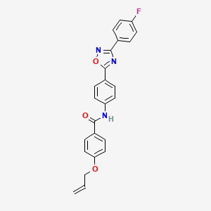 molecular formula C24H18FN3O3 B11308436 N-{4-[3-(4-fluorophenyl)-1,2,4-oxadiazol-5-yl]phenyl}-4-(prop-2-en-1-yloxy)benzamide 