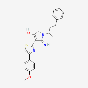 molecular formula C24H25N3O2S B11308452 5-amino-4-[4-(4-methoxyphenyl)-1,3-thiazol-2-yl]-1-(1-methyl-3-phenylpropyl)-1,2-dihydro-3H-pyrrol-3-one 