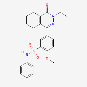 molecular formula C23H25N3O4S B11308465 5-(3-ethyl-4-oxo-3,4,5,6,7,8-hexahydrophthalazin-1-yl)-2-methoxy-N-phenylbenzenesulfonamide 