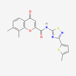 7,8-dimethyl-N-[3-(5-methylthiophen-2-yl)-1,2,4-thiadiazol-5-yl]-4-oxo-4H-chromene-2-carboxamide