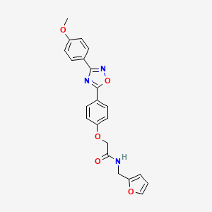 molecular formula C22H19N3O5 B11308470 N-(furan-2-ylmethyl)-2-{4-[3-(4-methoxyphenyl)-1,2,4-oxadiazol-5-yl]phenoxy}acetamide 