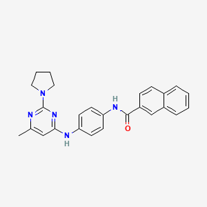 N-(4-((6-methyl-2-(pyrrolidin-1-yl)pyrimidin-4-yl)amino)phenyl)-2-naphthamide