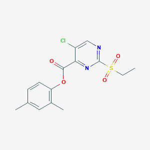 molecular formula C15H15ClN2O4S B11308477 2,4-Dimethylphenyl 5-chloro-2-(ethylsulfonyl)pyrimidine-4-carboxylate 