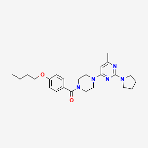 molecular formula C24H33N5O2 B11308478 4-[4-(4-Butoxybenzoyl)piperazin-1-YL]-6-methyl-2-(pyrrolidin-1-YL)pyrimidine 