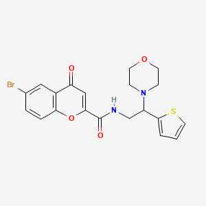 6-bromo-N-[2-(morpholin-4-yl)-2-(thiophen-2-yl)ethyl]-4-oxo-4H-chromene-2-carboxamide