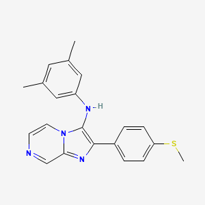 molecular formula C21H20N4S B11308518 N-(3,5-dimethylphenyl)-2-[4-(methylsulfanyl)phenyl]imidazo[1,2-a]pyrazin-3-amine 