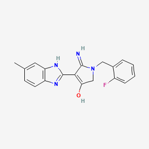 5-amino-1-[(2-fluorophenyl)methyl]-4-(6-methyl-1H-1,3-benzodiazol-2-yl)-2,3-dihydro-1H-pyrrol-3-one