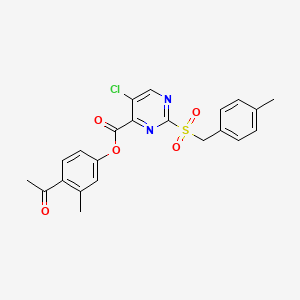 4-Acetyl-3-methylphenyl 5-chloro-2-[(4-methylbenzyl)sulfonyl]pyrimidine-4-carboxylate