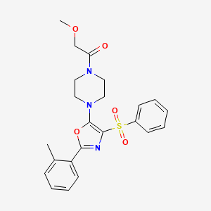 2-Methoxy-1-{4-[2-(2-methylphenyl)-4-(phenylsulfonyl)-1,3-oxazol-5-yl]piperazin-1-yl}ethanone