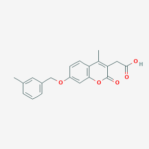 molecular formula C20H18O5 B11308576 {4-methyl-7-[(3-methylbenzyl)oxy]-2-oxo-2H-chromen-3-yl}acetic acid 