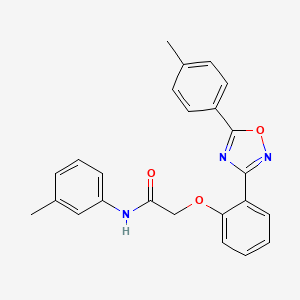 molecular formula C24H21N3O3 B11308624 N-(3-methylphenyl)-2-{2-[5-(4-methylphenyl)-1,2,4-oxadiazol-3-yl]phenoxy}acetamide 