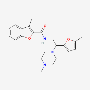 3-methyl-N-[2-(5-methylfuran-2-yl)-2-(4-methylpiperazin-1-yl)ethyl]-1-benzofuran-2-carboxamide