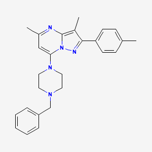 7-(4-Benzylpiperazin-1-yl)-3,5-dimethyl-2-(4-methylphenyl)pyrazolo[1,5-a]pyrimidine