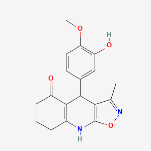 4-(3-hydroxy-4-methoxyphenyl)-3-methyl-4,7,8,9-tetrahydro[1,2]oxazolo[5,4-b]quinolin-5(6H)-one