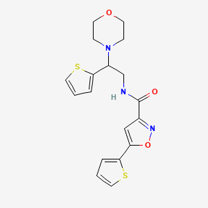 N-[2-(morpholin-4-yl)-2-(thiophen-2-yl)ethyl]-5-(thiophen-2-yl)-1,2-oxazole-3-carboxamide