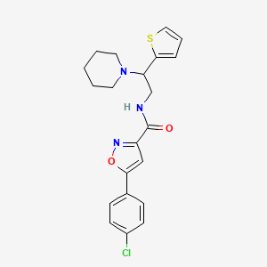 5-(4-chlorophenyl)-N-[2-(piperidin-1-yl)-2-(thiophen-2-yl)ethyl]-1,2-oxazole-3-carboxamide