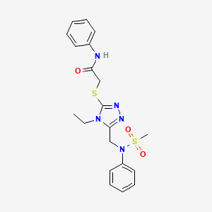 2-[(4-ethyl-5-{[(methylsulfonyl)(phenyl)amino]methyl}-4H-1,2,4-triazol-3-yl)sulfanyl]-N-phenylacetamide