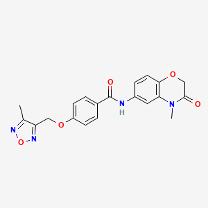 molecular formula C20H18N4O5 B11308762 4-[(4-methyl-1,2,5-oxadiazol-3-yl)methoxy]-N-(4-methyl-3-oxo-3,4-dihydro-2H-1,4-benzoxazin-6-yl)benzamide 