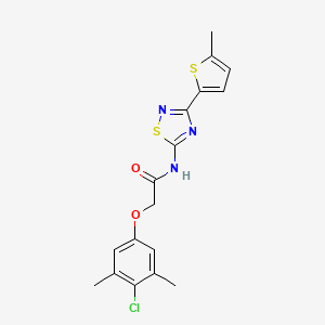 2-(4-chloro-3,5-dimethylphenoxy)-N-[3-(5-methylthiophen-2-yl)-1,2,4-thiadiazol-5-yl]acetamide