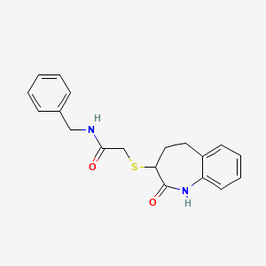 molecular formula C19H20N2O2S B11308778 N-benzyl-2-[(2-hydroxy-4,5-dihydro-3H-1-benzazepin-3-yl)sulfanyl]acetamide 