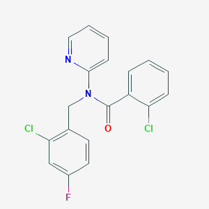 molecular formula C19H13Cl2FN2O B11308787 2-chloro-N-(2-chloro-4-fluorobenzyl)-N-(pyridin-2-yl)benzamide 