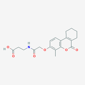 molecular formula C19H21NO6 B11308795 N-{[(4-methyl-6-oxo-7,8,9,10-tetrahydro-6H-benzo[c]chromen-3-yl)oxy]acetyl}-beta-alanine 